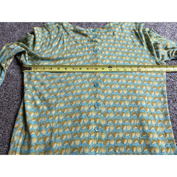 Talbots Sweater Womens Size Green Yellow Pears Whimsy Stretch Career Sz Large - Picture 6 of 6